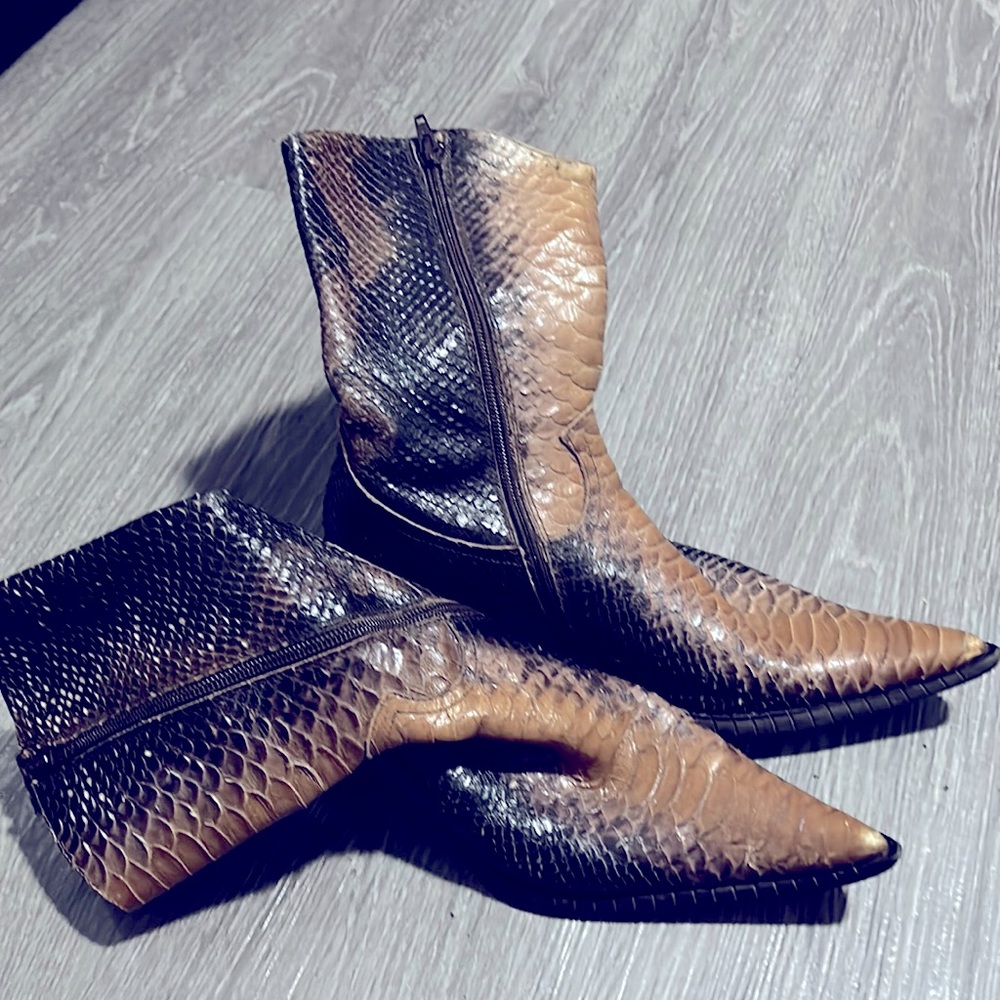 Genuine Italian made snake skin boots